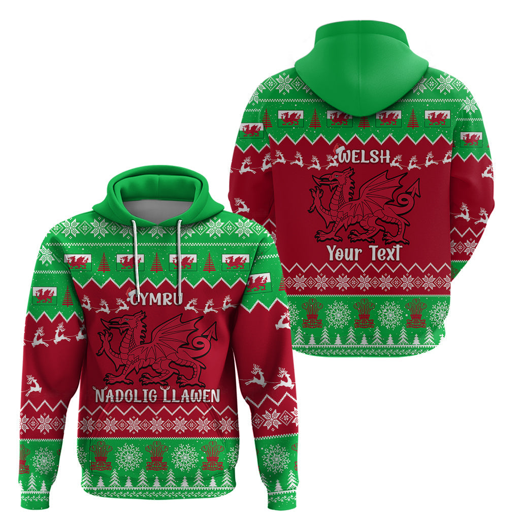 Personalised Wales Christmas Hoodie Nadolig Llawen Cymru Unique Version LT14