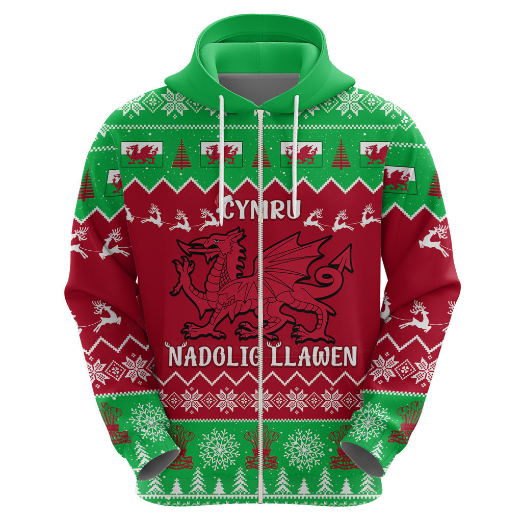 Personalised Wales Christmas Hoodie Nadolig Llawen Cymru Unique Version LT14