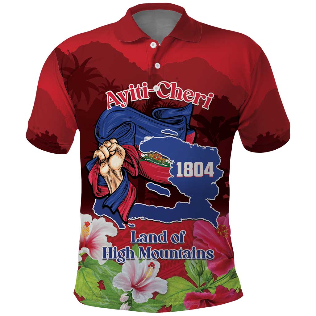 Ayiti-Cheri Independence Day Polo Shirt Land of High Mountains LT14