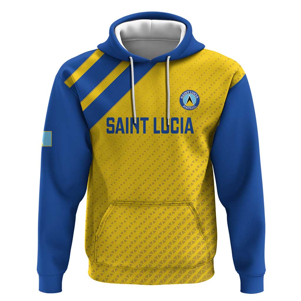 Custom Saint Lucia Football Hoodie 2025 Go Champions - Yellow Version LT14