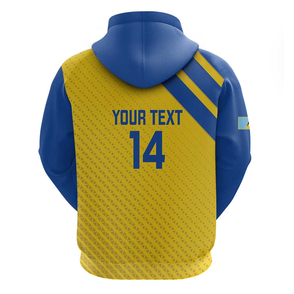 Custom Saint Lucia Football Hoodie 2025 Go Champions - Yellow Version LT14