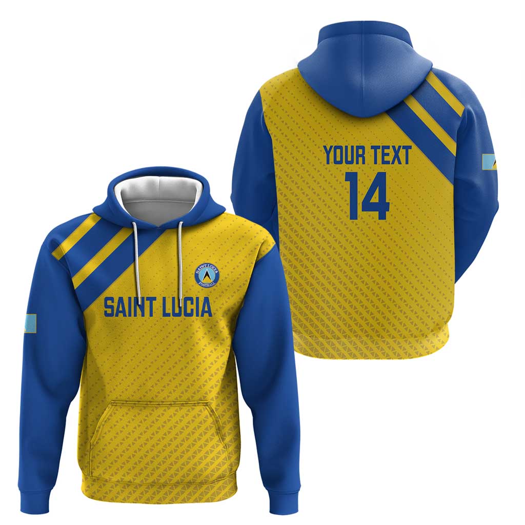 Custom Saint Lucia Football Hoodie 2025 Go Champions - Yellow Version LT14