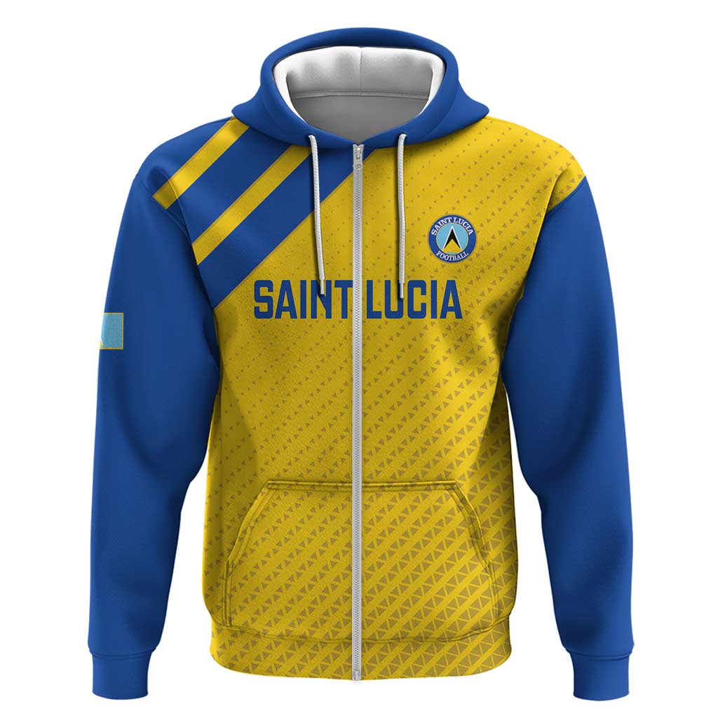 Custom Saint Lucia Football Hoodie 2025 Go Champions - Yellow Version LT14