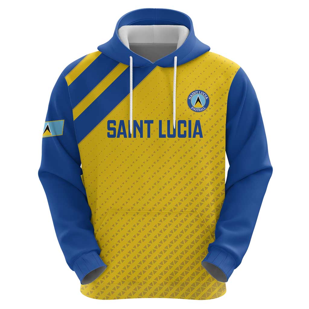 Custom Saint Lucia Football Hoodie 2025 Go Champions - Yellow Version LT14