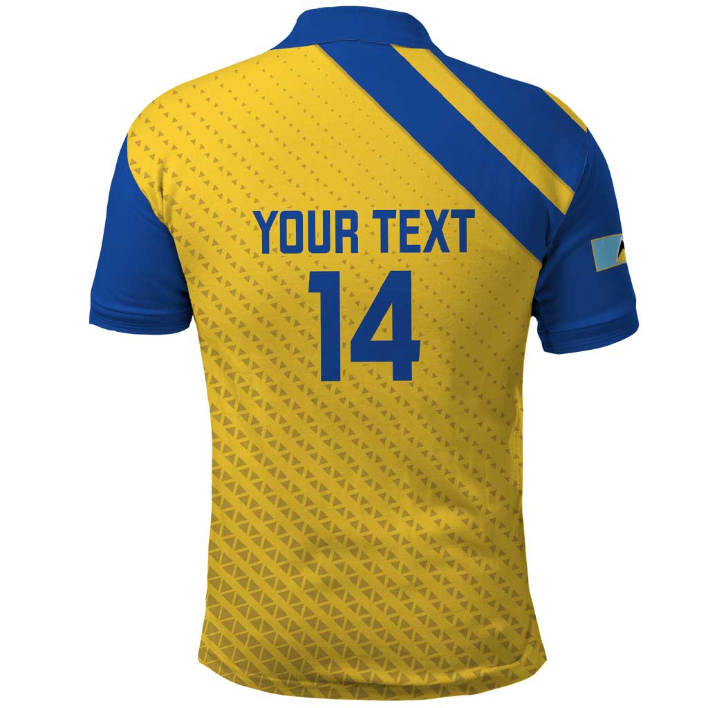 Custom Saint Lucia Football Polo Shirt 2025 Go Champions - Yellow Version LT14