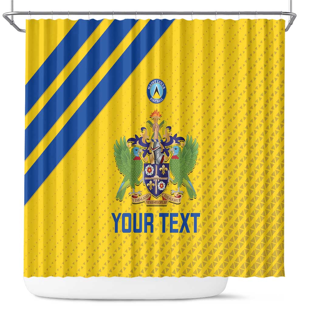Custom Saint Lucia Football Shower Curtain 2025 Go Champions - Yellow Version LT14