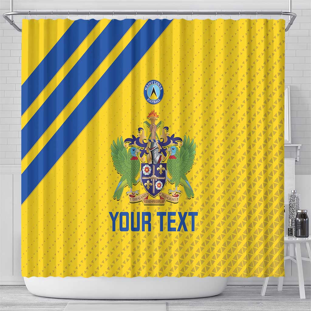 Custom Saint Lucia Football Shower Curtain 2025 Go Champions - Yellow Version LT14