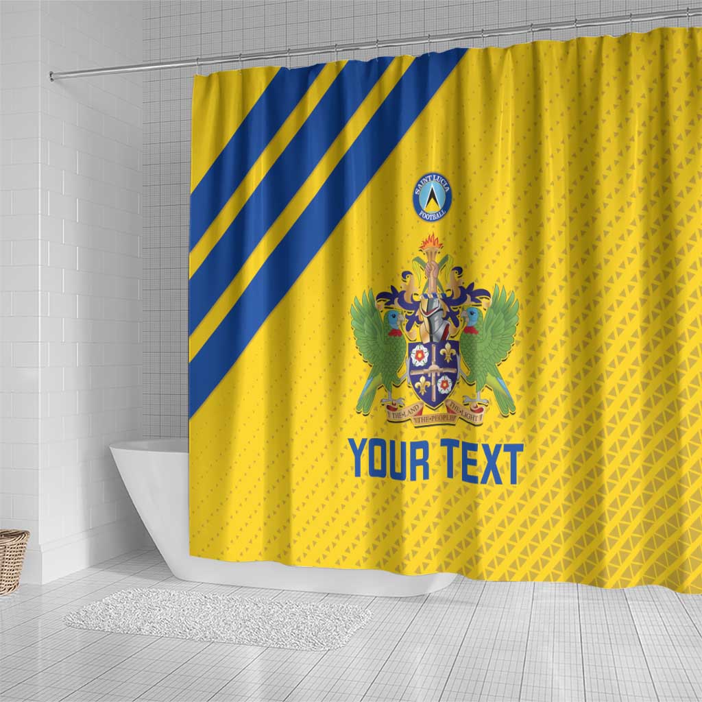 Custom Saint Lucia Football Shower Curtain 2025 Go Champions - Yellow Version LT14