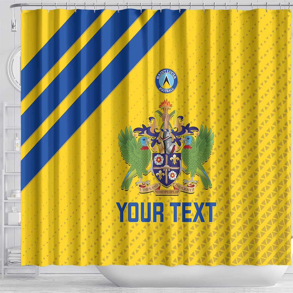 Custom Saint Lucia Football Shower Curtain 2025 Go Champions - Yellow Version LT14
