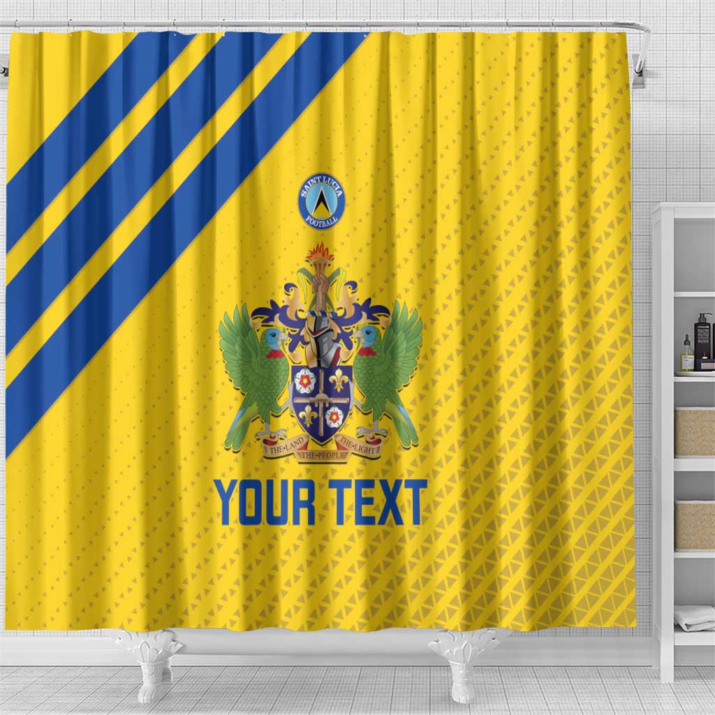 Custom Saint Lucia Football Shower Curtain 2025 Go Champions - Yellow Version LT14