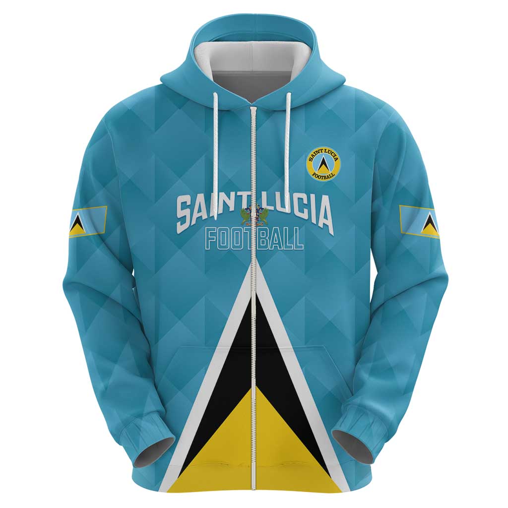 Custom Saint Lucia Football Hoodie Flag Style LT14