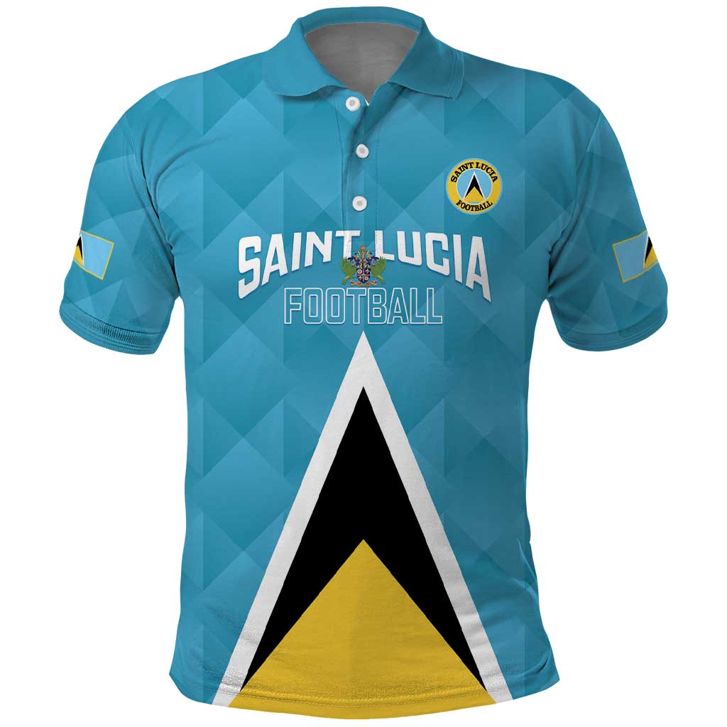 Custom Saint Lucia Football Polo Shirt Flag Style LT14