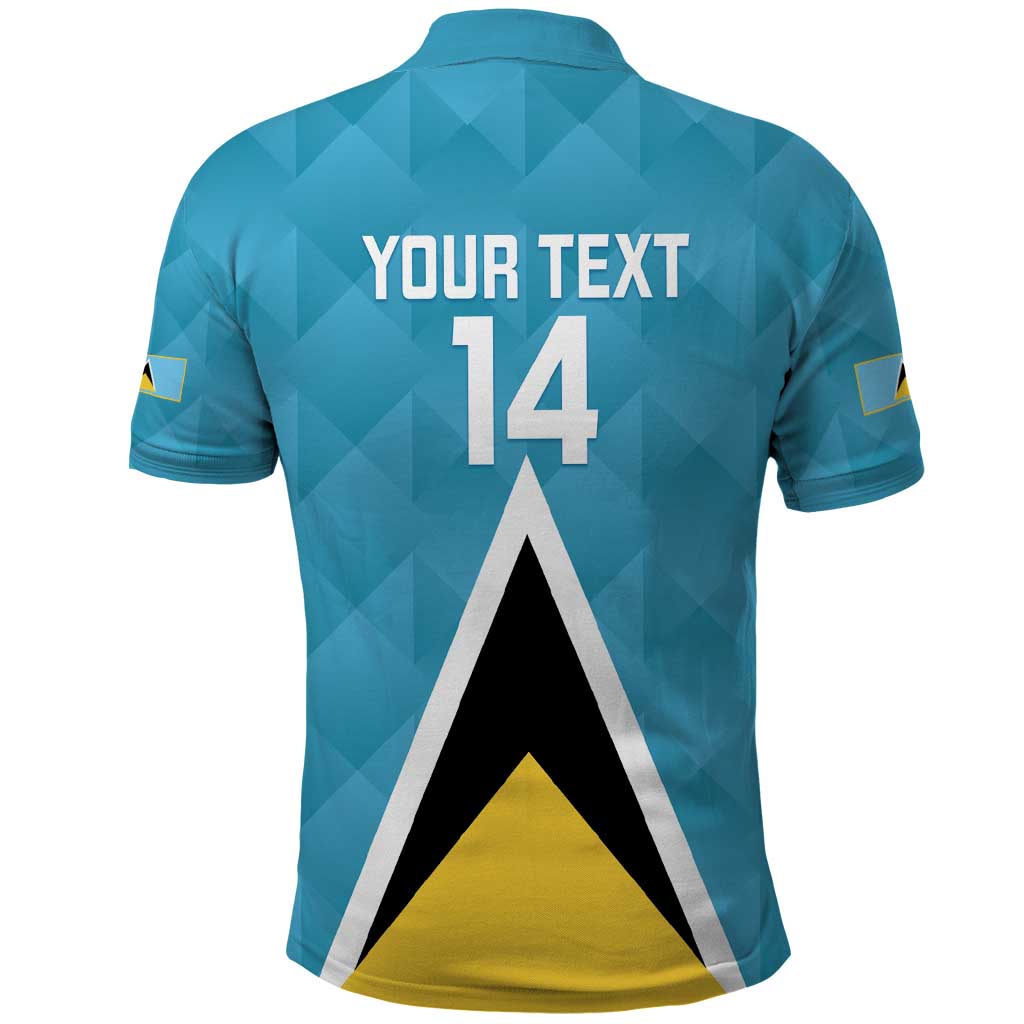Custom Saint Lucia Football Polo Shirt Flag Style LT14