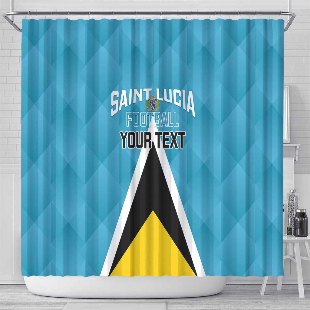 Custom Saint Lucia Football Shower Curtain Flag Style LT14