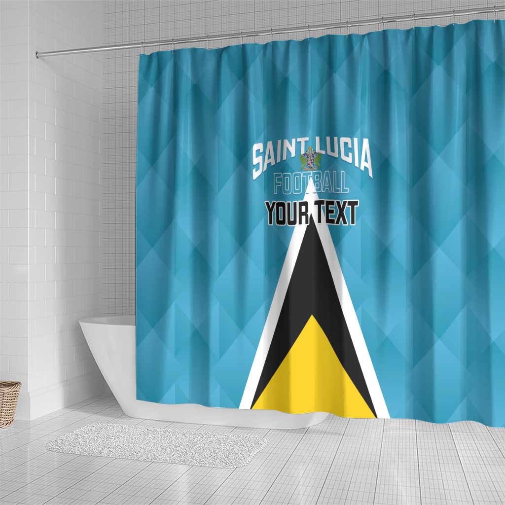 Custom Saint Lucia Football Shower Curtain Flag Style LT14