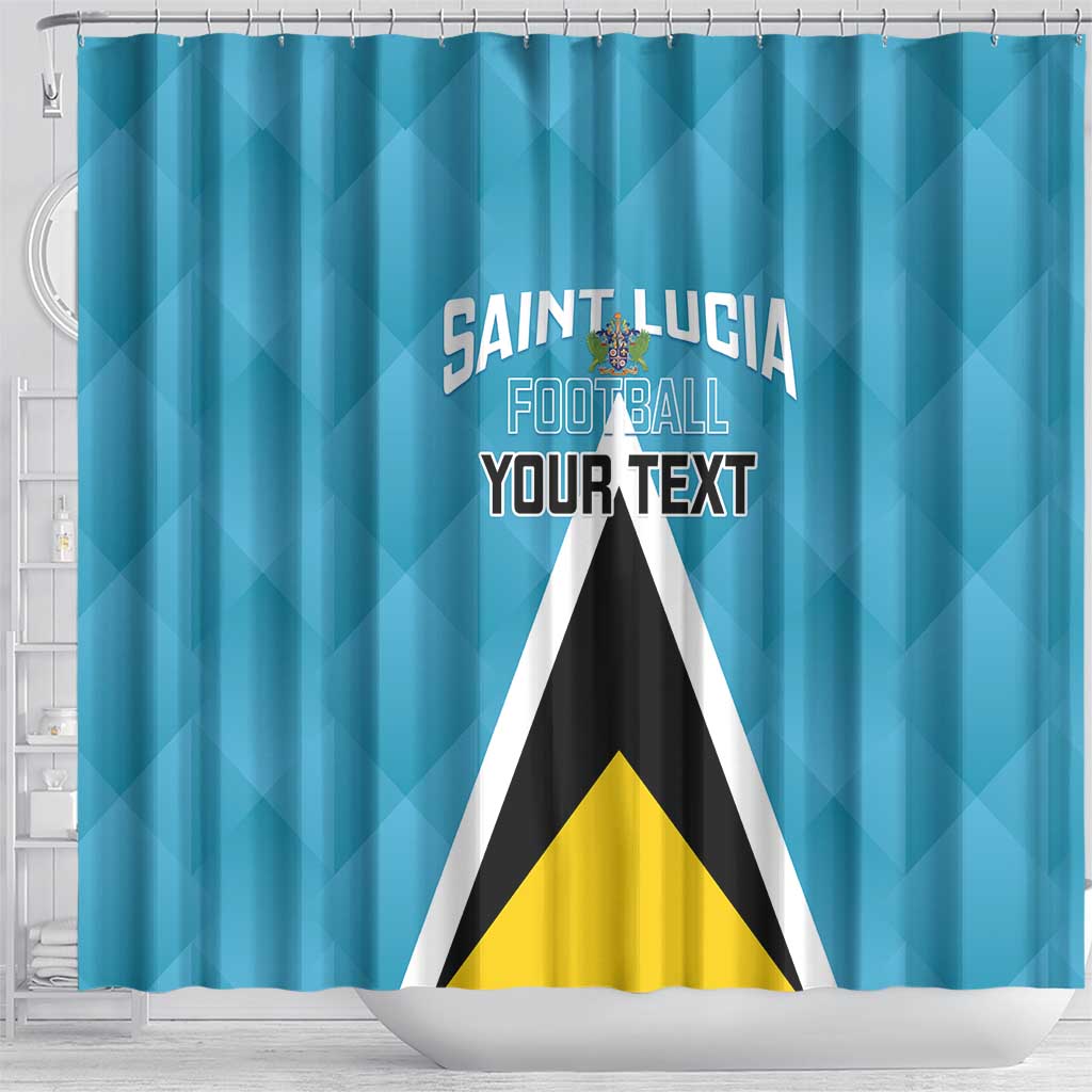 Custom Saint Lucia Football Shower Curtain Flag Style LT14