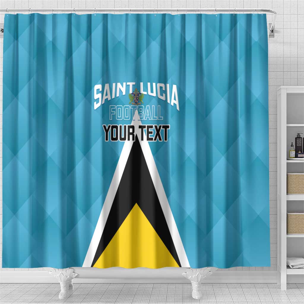 Custom Saint Lucia Football Shower Curtain Flag Style LT14