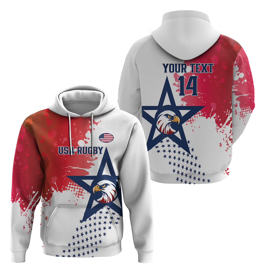 Custom United States Rugby Hoodie 2024 Pacific Go Eagles LT14