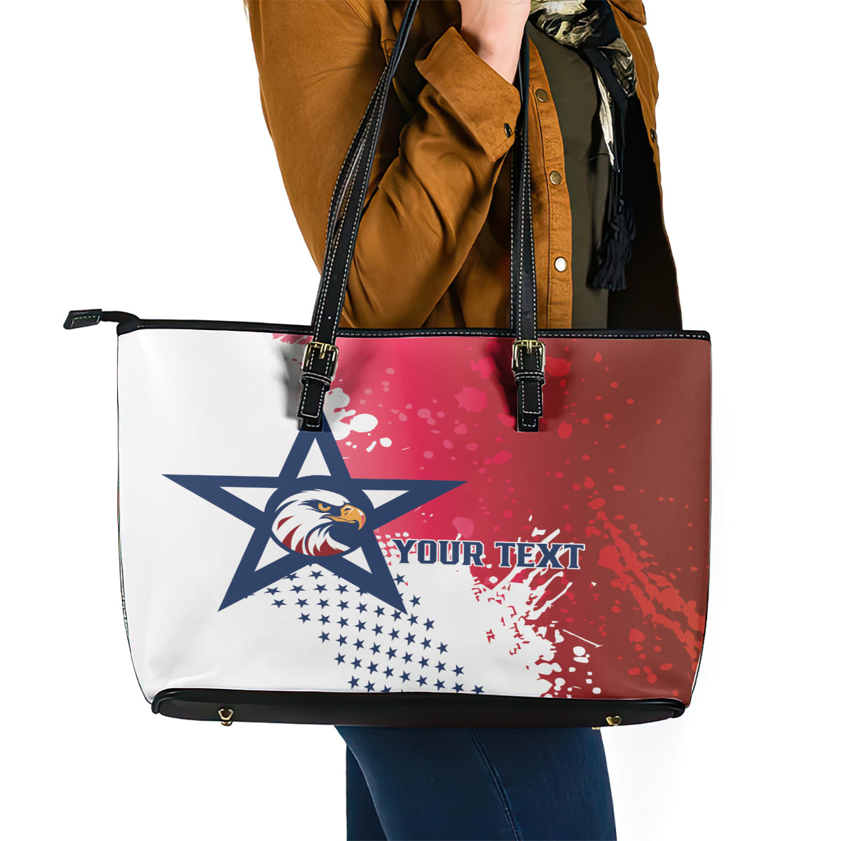 Custom United States Rugby Leather Tote Bag 2024 Pacific Go Eagles LT14