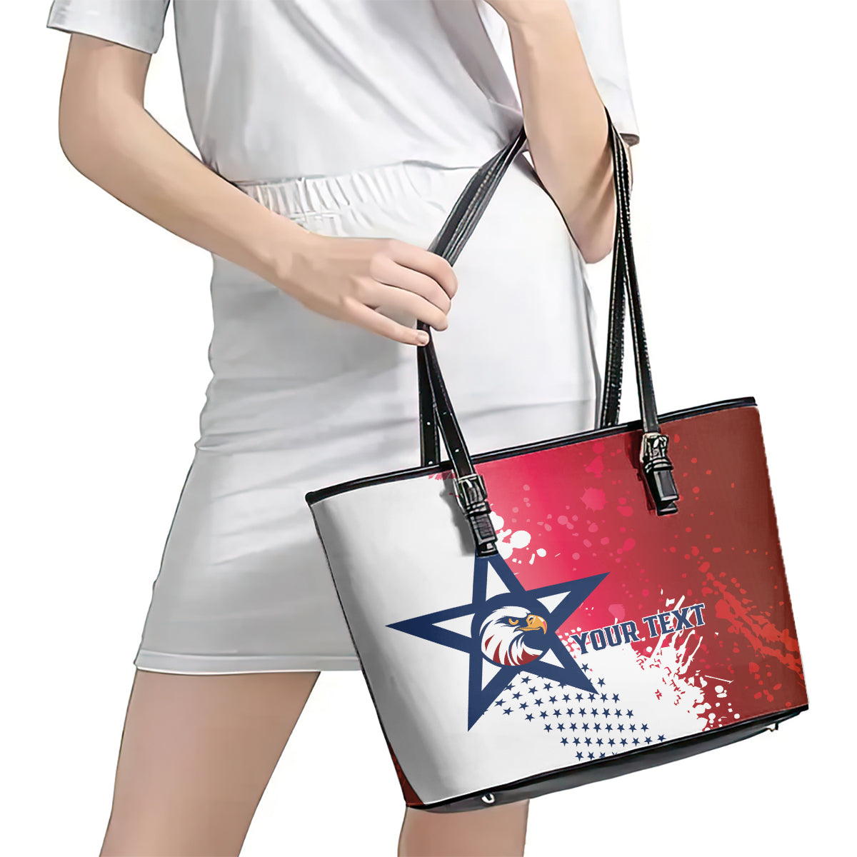 Custom United States Rugby Leather Tote Bag 2024 Pacific Go Eagles LT14