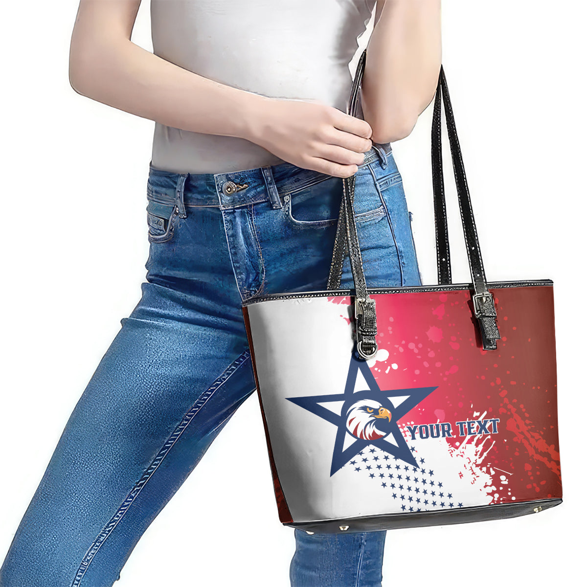 Custom United States Rugby Leather Tote Bag 2024 Pacific Go Eagles LT14