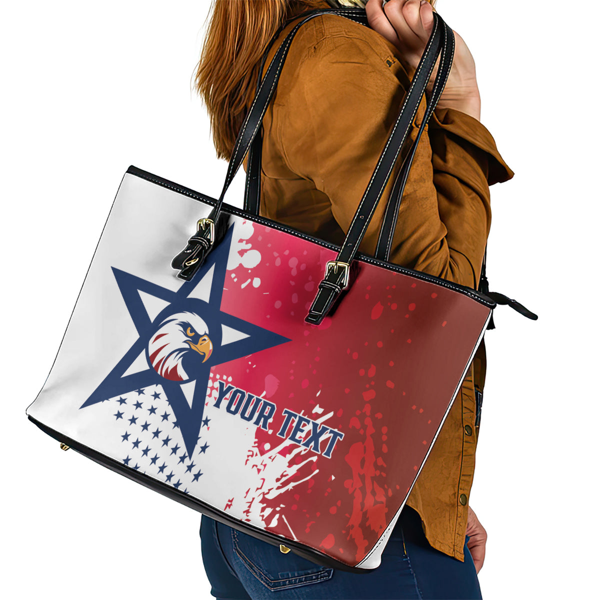 Custom United States Rugby Leather Tote Bag 2024 Pacific Go Eagles LT14