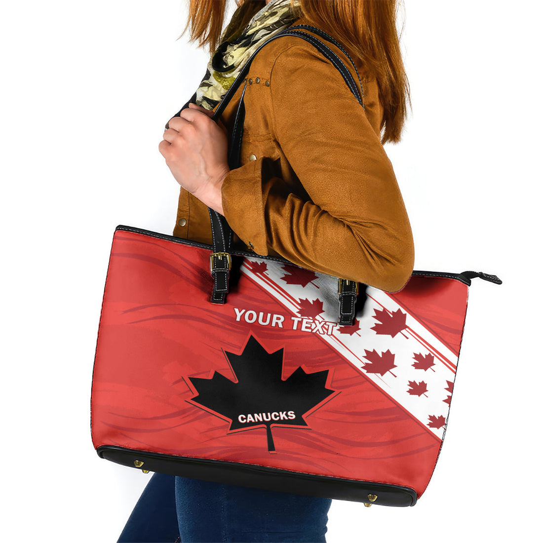 Custom Canada Rugby Leather Tote Bag 2024 Pacific Go Canucks LT14