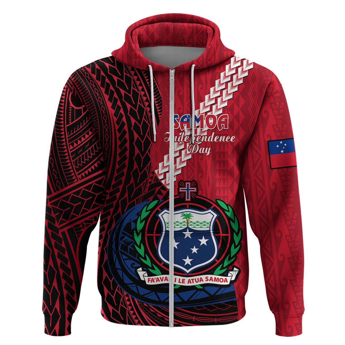 Samoa Hoodie Happy Independence Day Samoan Red Pattern LT14