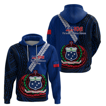 Samoa Hoodie Happy Independence Day Samoan Blue Pattern LT14