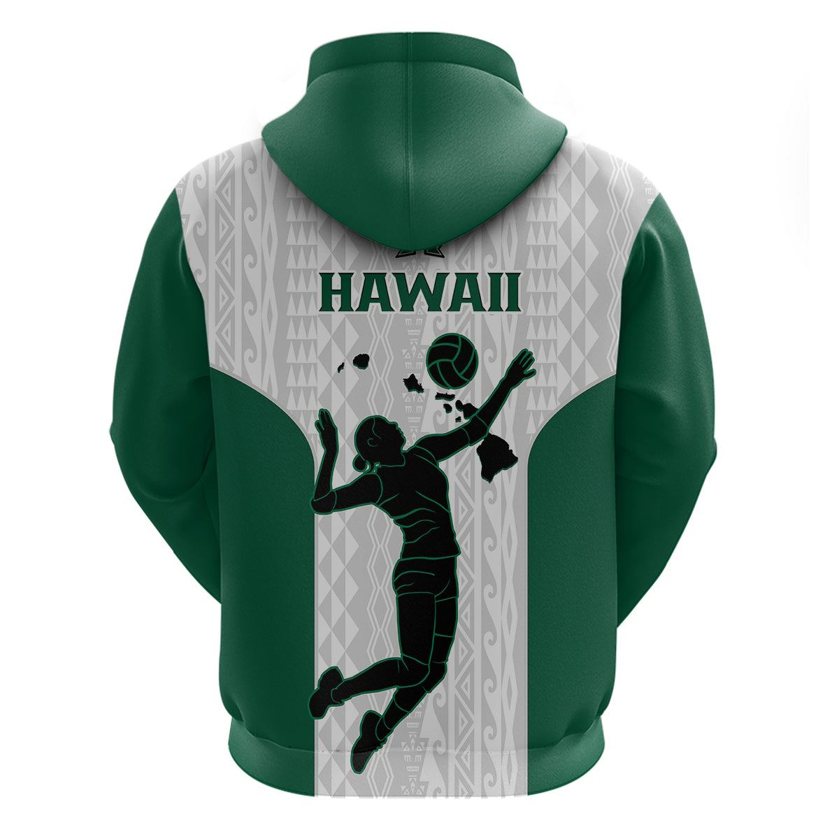 Hawaii Volleyball Hoodie Hawaiian Kakau White Style LT14
