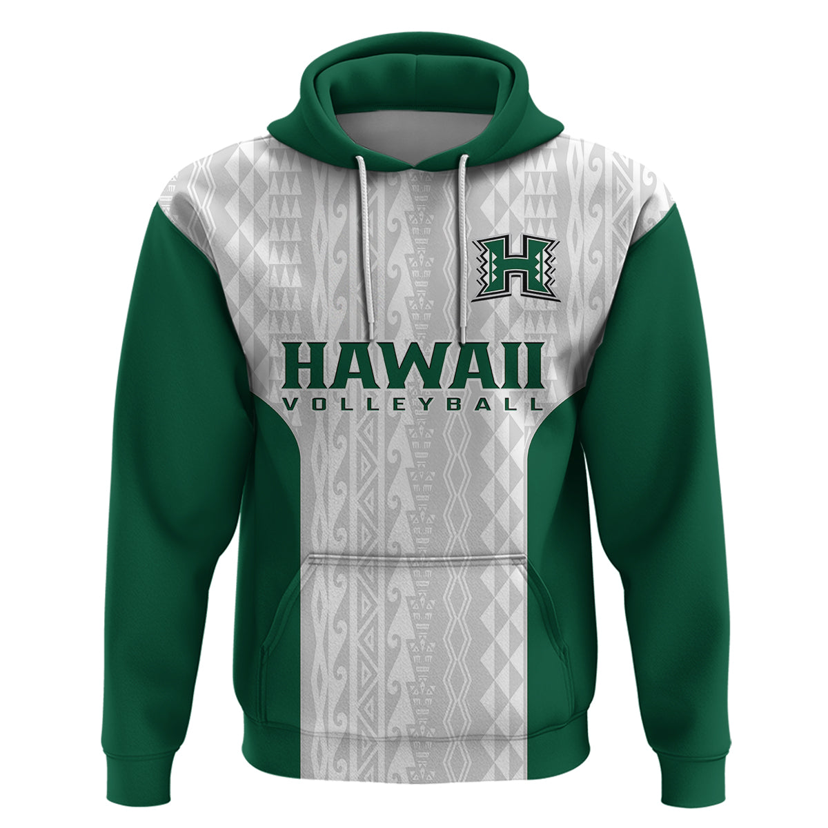 Custom Hawaii Volleyball Hoodie Hawaiian Kakau White Style LT14