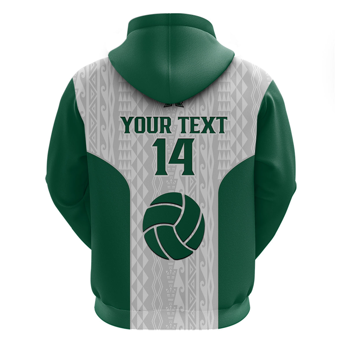 Custom Hawaii Volleyball Hoodie Hawaiian Kakau White Style LT14