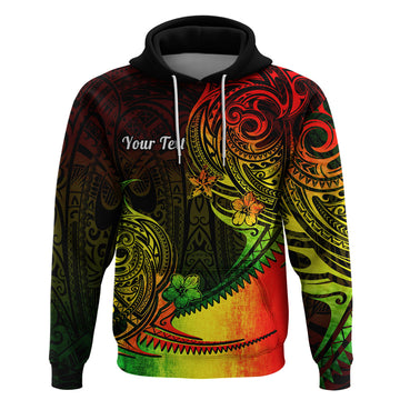 Custom Polynesian Tribal Hoodie Unique Reggae LT14