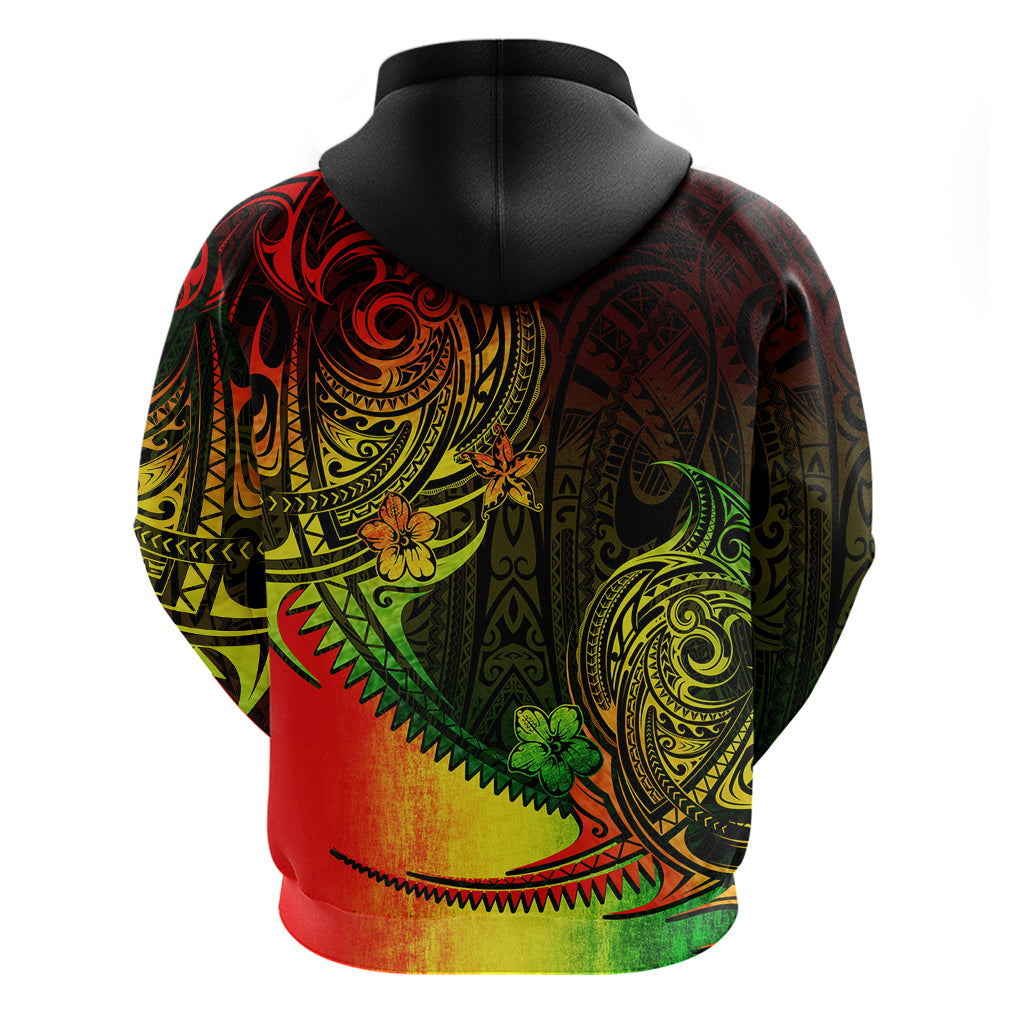 Custom Polynesian Tribal Hoodie Unique Reggae LT14