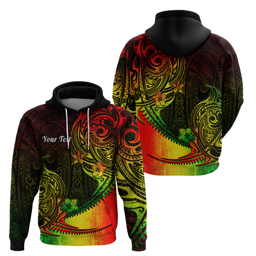 Custom Polynesian Tribal Hoodie Unique Reggae LT14