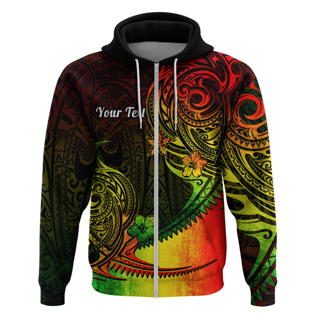 Custom Polynesian Tribal Hoodie Unique Reggae LT14