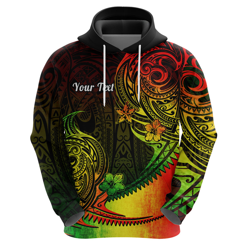 Custom Polynesian Tribal Hoodie Unique Reggae LT14