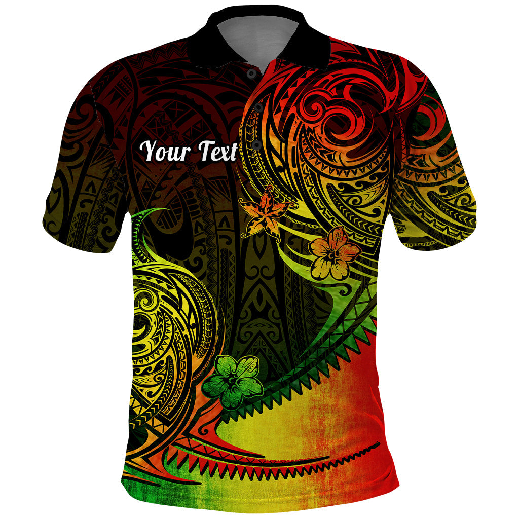 Custom Polynesian Tribal Polo Shirt Unique Reggae LT14