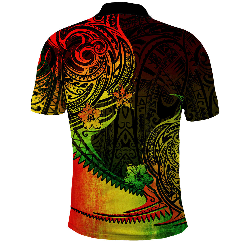 Custom Polynesian Tribal Polo Shirt Unique Reggae LT14