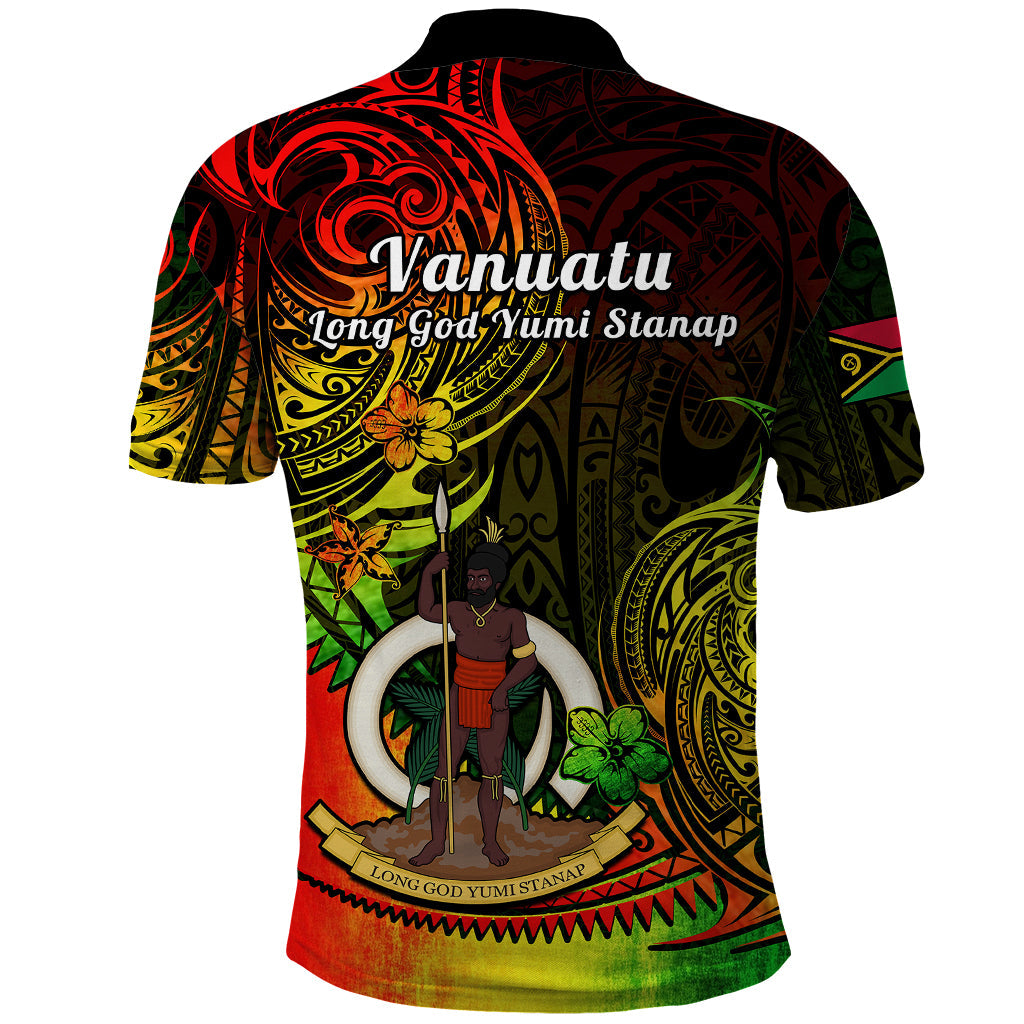 Polynesian Pride Vanuatu Polo Shirt Reggae Polynesia Long God Yumi Stanap LT14