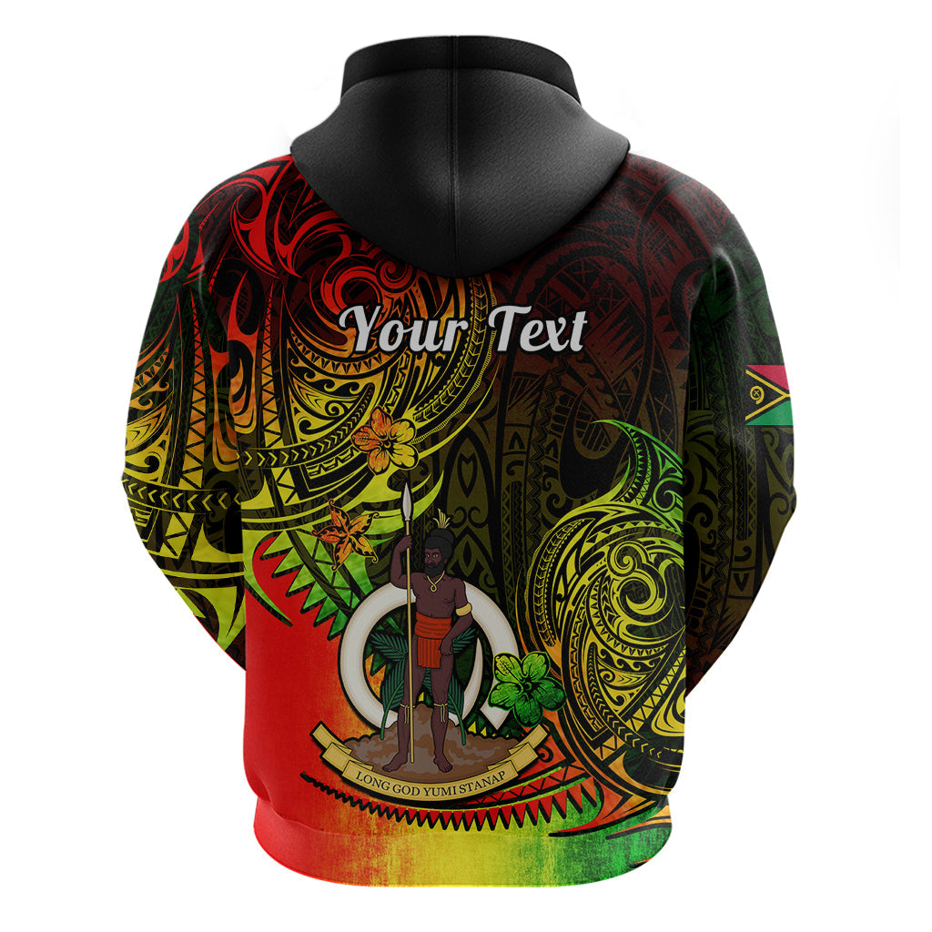 Custom Vanuatu Hoodie Reggae Polynesia Long God Yumi Stanap LT14