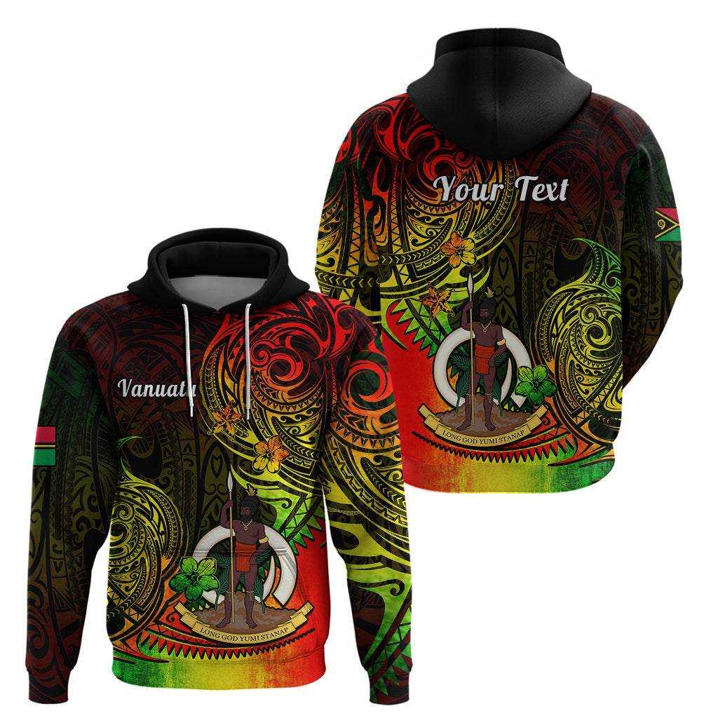 Custom Vanuatu Hoodie Reggae Polynesia Long God Yumi Stanap LT14