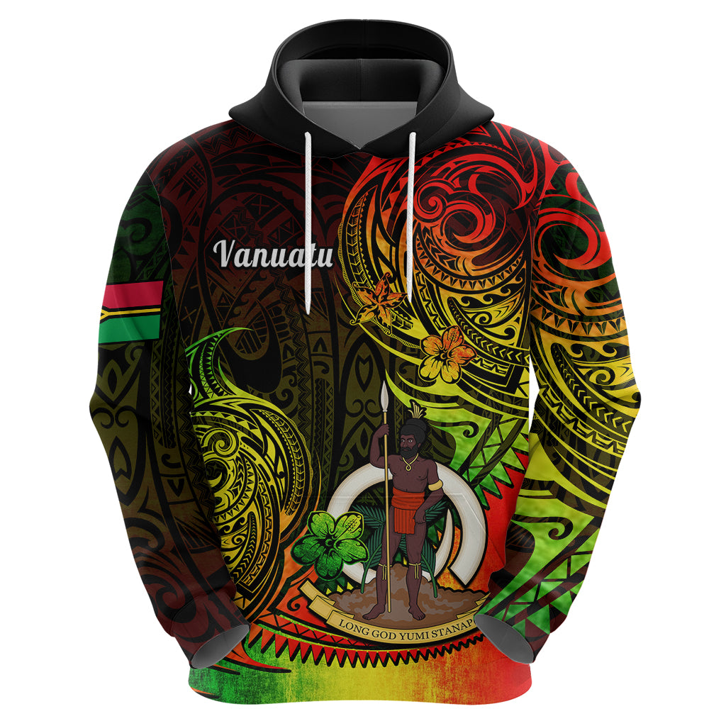 Custom Vanuatu Hoodie Reggae Polynesia Long God Yumi Stanap LT14