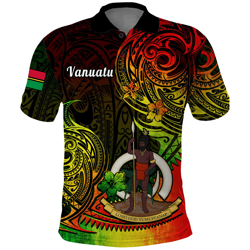 Custom Vanuatu Polo Shirt Reggae Polynesia Long God Yumi Stanap LT14