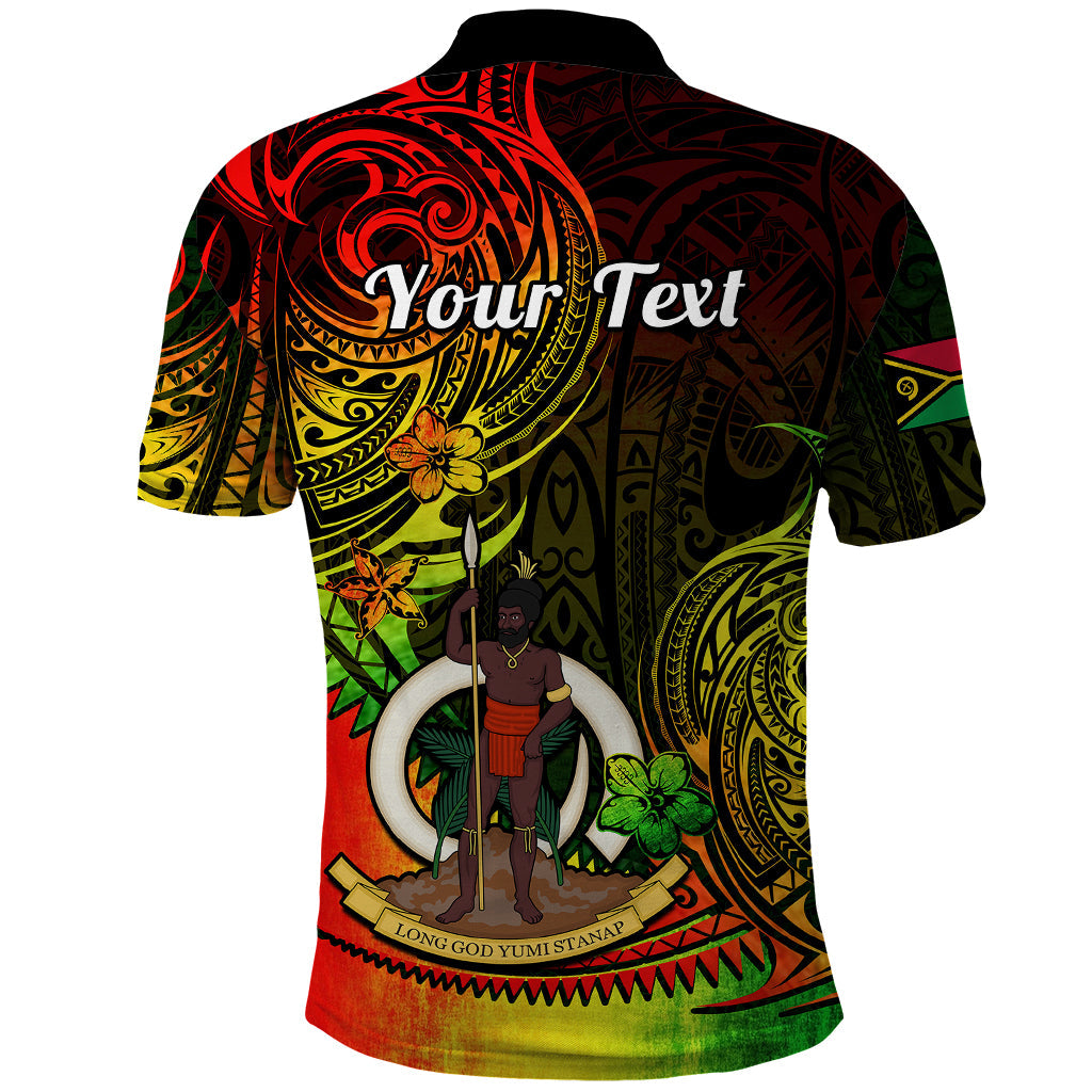 Custom Vanuatu Polo Shirt Reggae Polynesia Long God Yumi Stanap LT14