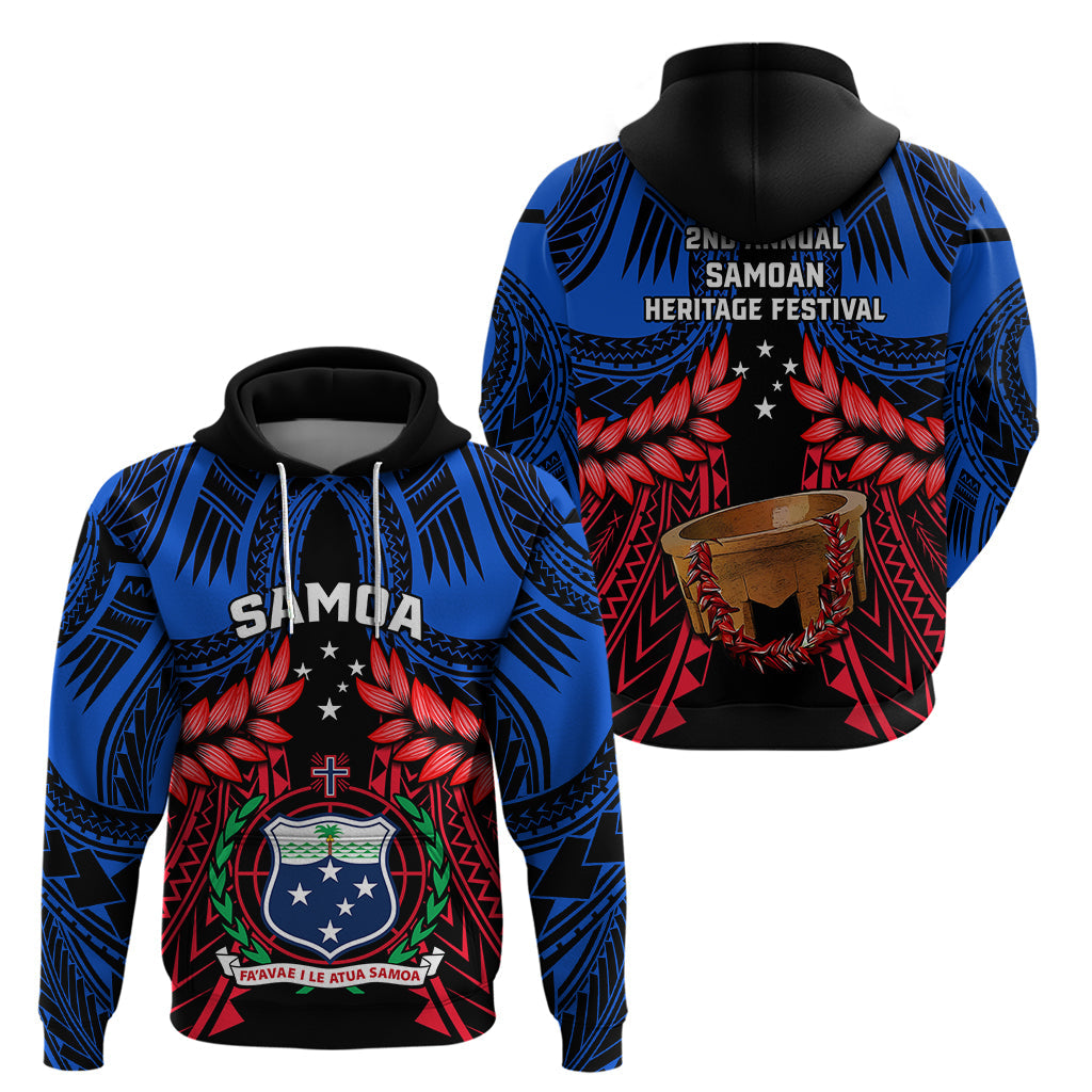 Samoa Hoodie Heritage Festival Samoan Tattoo With Ula Fala Kava Bowl LT14