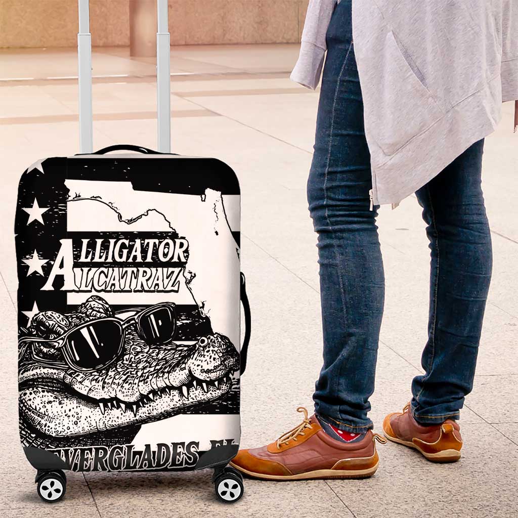 Alligator Alcatraz Luggage Cover Cool Gator Everglades USA Grunge Flag LT14