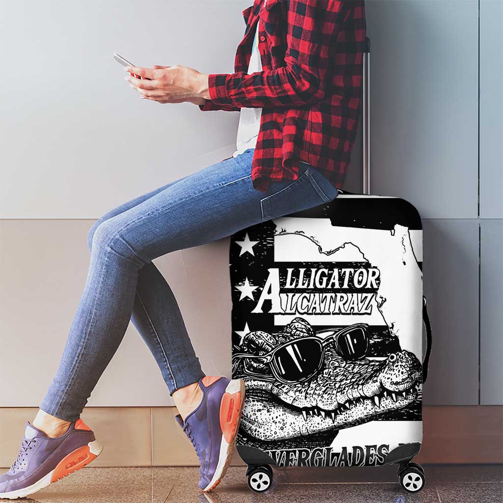 Alligator Alcatraz Luggage Cover Cool Gator Everglades USA Grunge Flag LT14