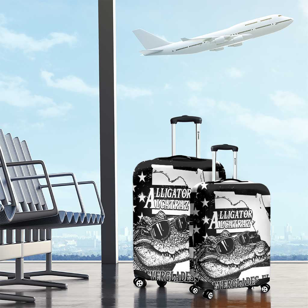 Alligator Alcatraz Luggage Cover Cool Gator Everglades USA Grunge Flag LT14