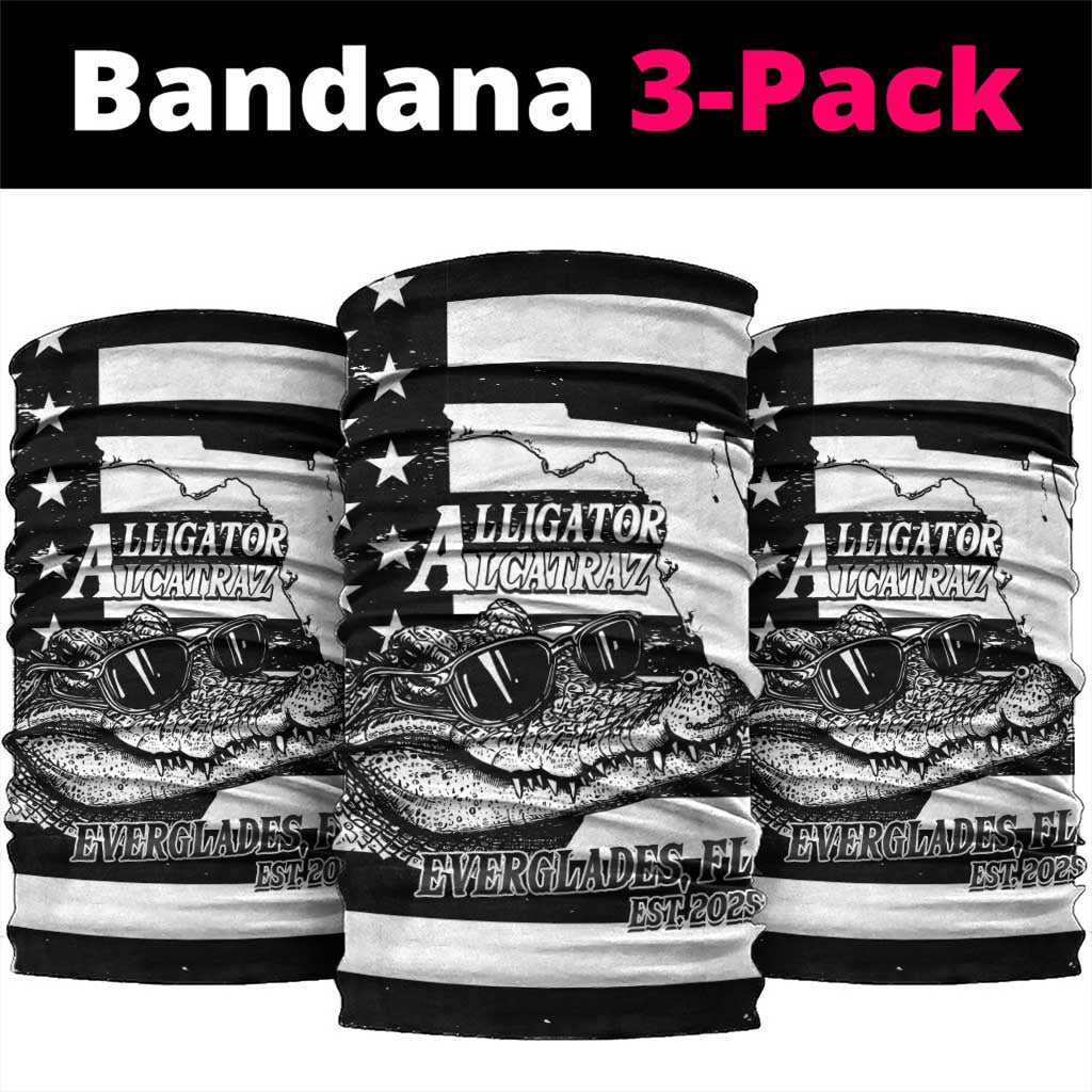 Alligator Alcatraz Neck Gaiter Cool Gator Everglades USA Grunge Flag LT14